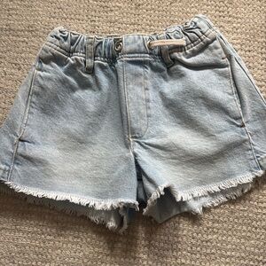 Zara Girls Drawstring Cut Off Denim Shorts